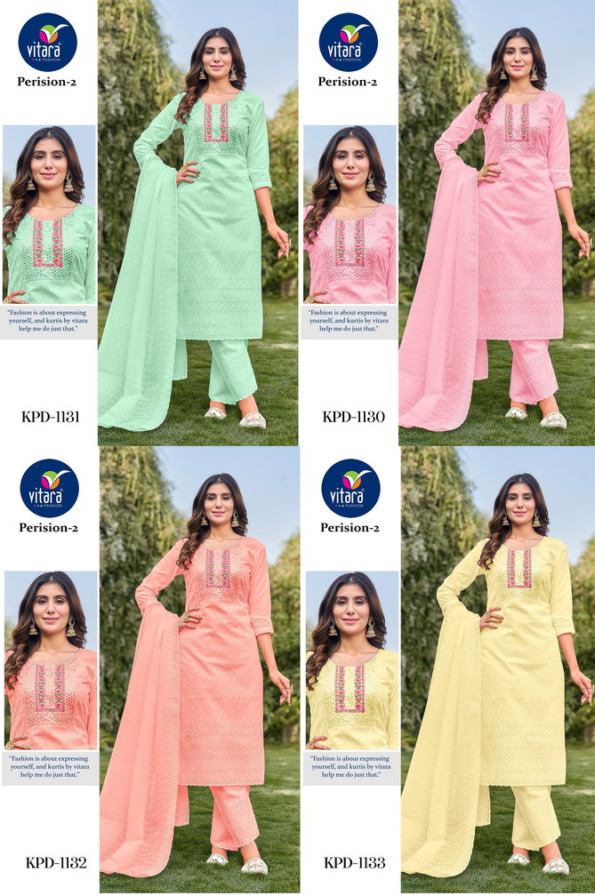 Perison Vol 2 By Vitara Designer Cotton Embroidery Readymade Suits Wholesale Market In Surat
